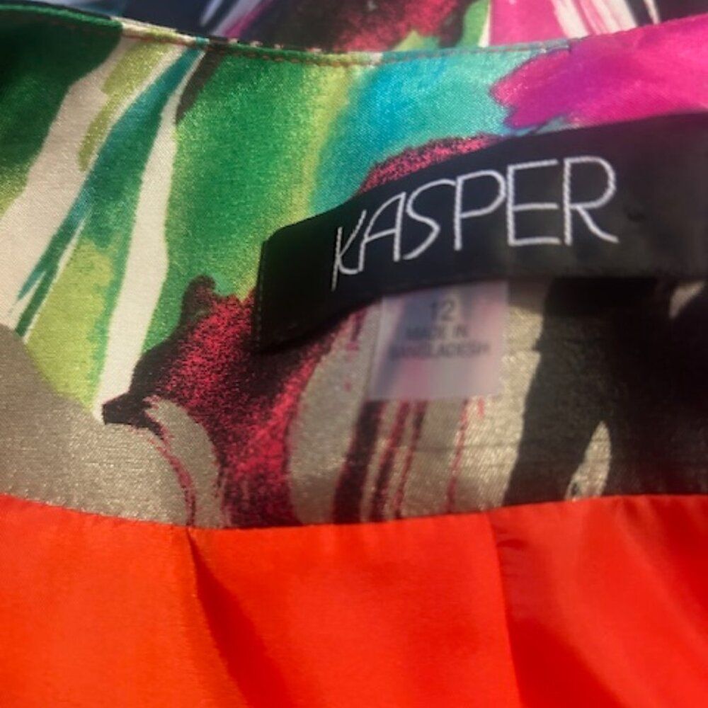 Kasper Multi-Color Open Blazer, Size 12 - image 4